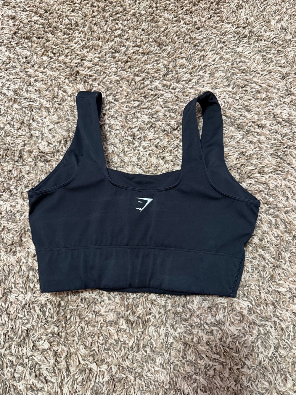 Gymshark Black Scoop-Neck Sports Bra with Logo